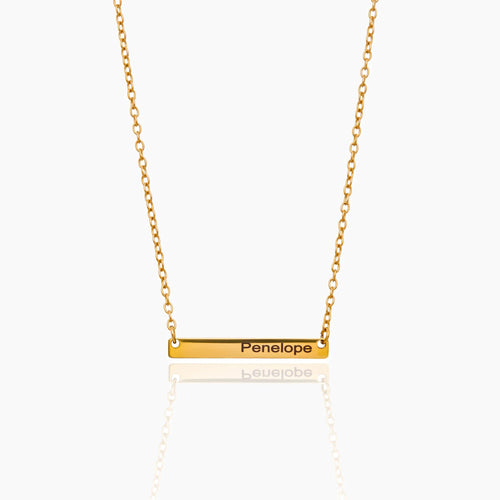 Engravable Line Bar Necklace