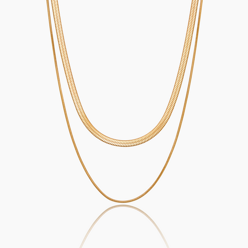 Double Snake Layered Necklace