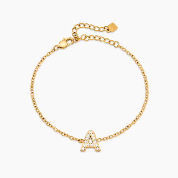 Pavé Letter Bracelet