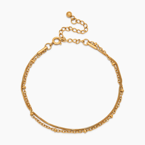 Bead & Snake Layered Bracelet