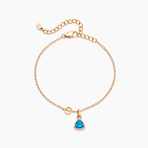 Birthstone & Letter Charm Bracelet