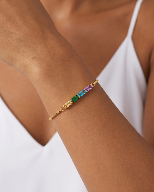 Fine Baguette Birthstone Bracelet