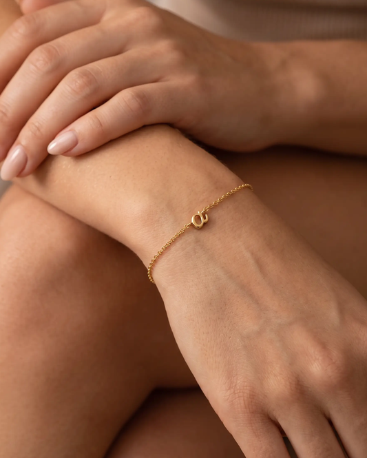 Fine Script Initial Bracelet