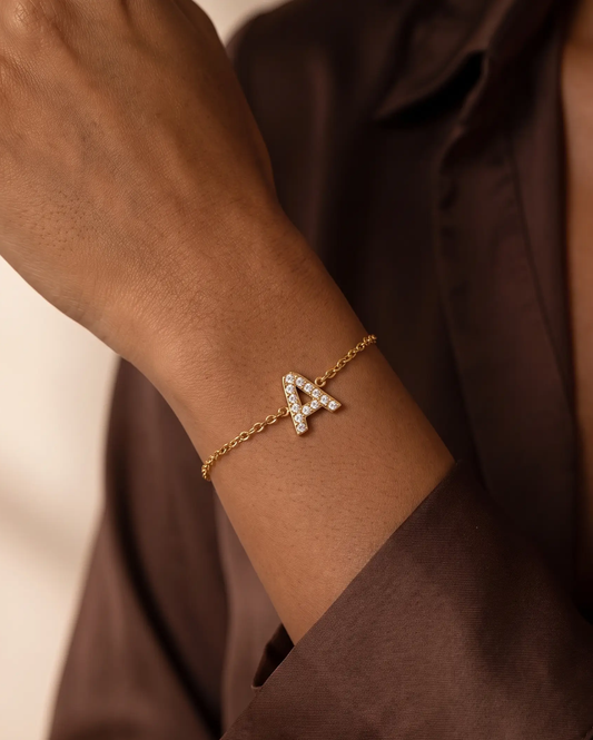 Pavé Letter Bracelet