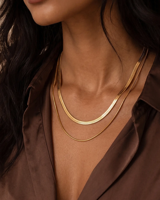 Double Snake Layered Necklace