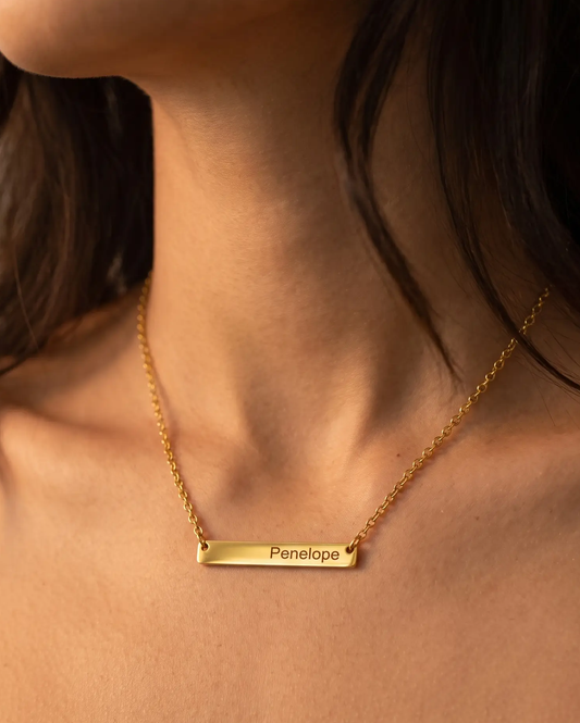 Engravable Line Bar Necklace