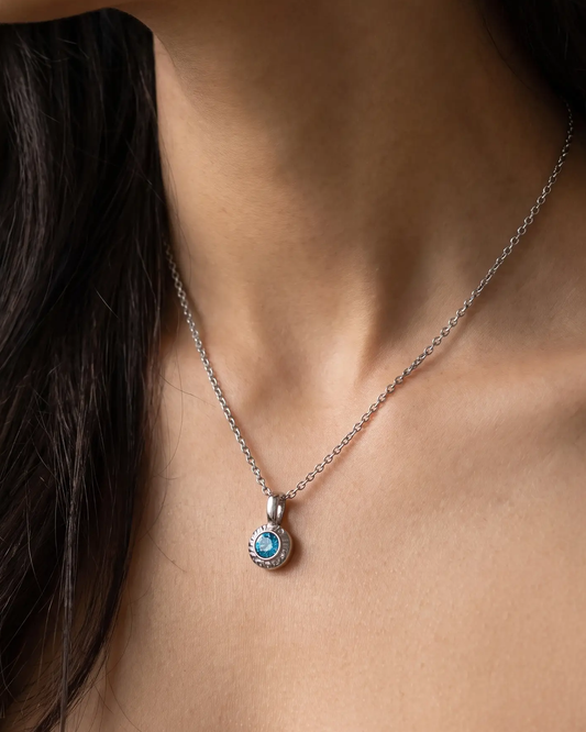 Facet Birthstone Pendant Necklace