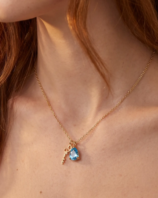 Fine Name and Birthstone Charm Necklace