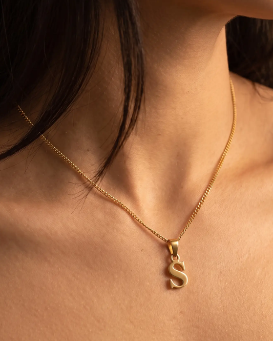 Gold Letter Charm Necklace