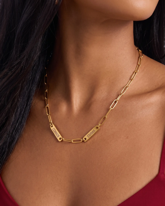 Paperclip Family Name Necklace