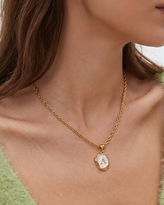 Pearl Letter Pendant Necklace