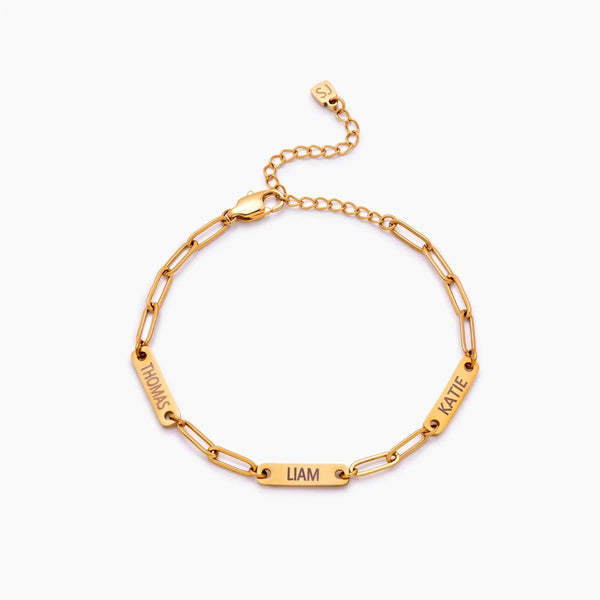 Paperclip Family Name Bracelet