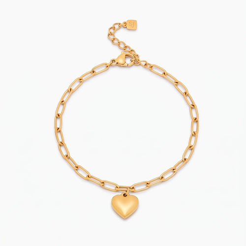 Paperclip Heart Pendant Bracelet