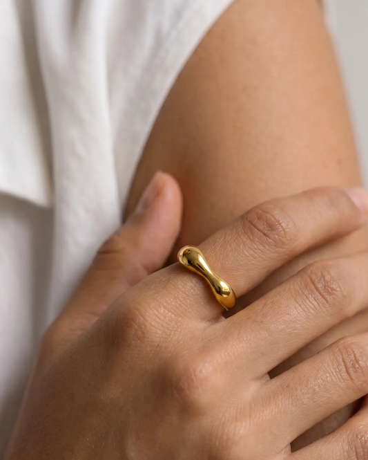 Shaped Wave Statement Ring