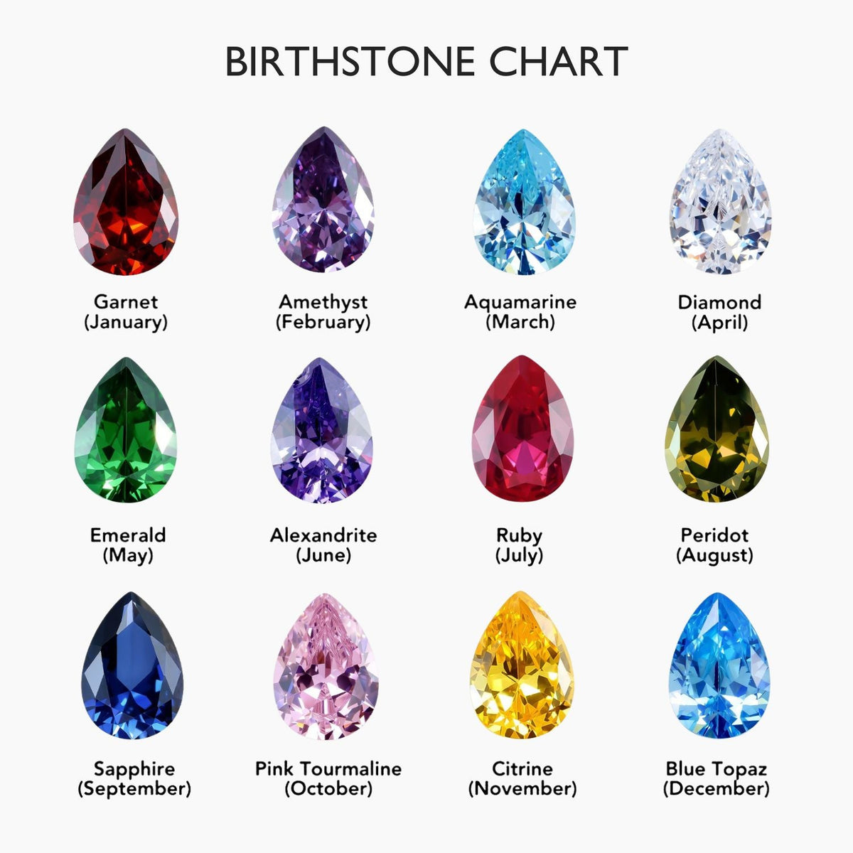 Pair Teardrop Birthstone Necklace
