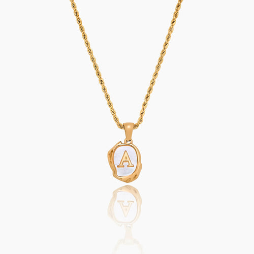 Pearl Letter Pendant Necklace