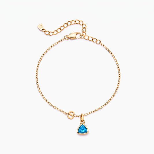 Birthstone & Letter Charm Bracelet