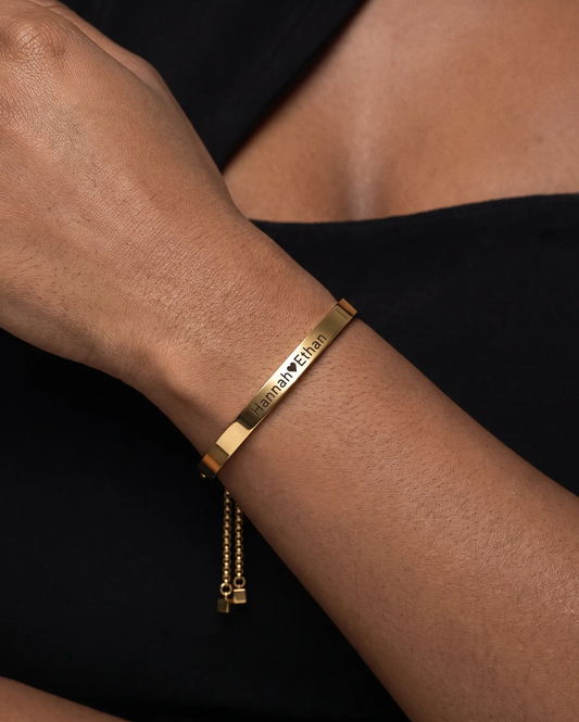 Script Bar Slider Bracelet