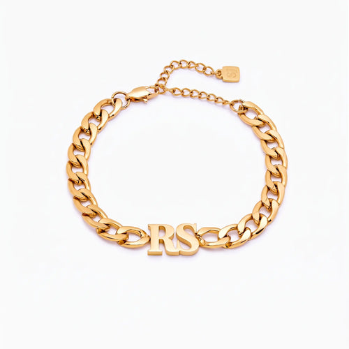 Curb Chain Initial Bracelet