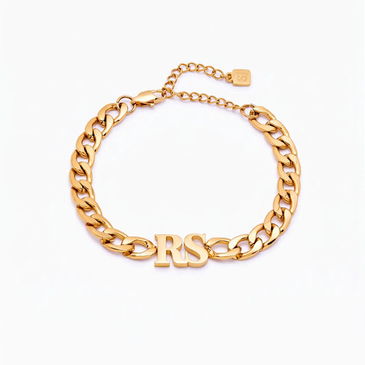 Curb Chain Initial Bracelet