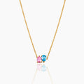 Pair Teardrop Birthstone Necklace