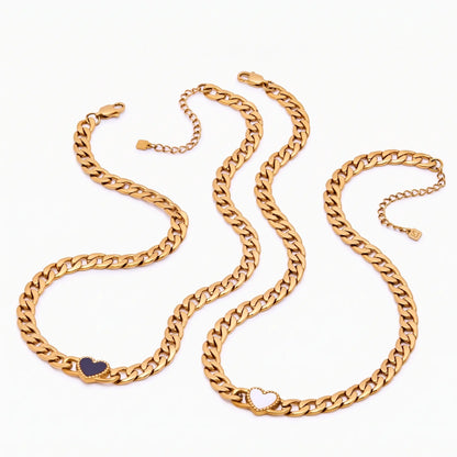 Glow Heart Curb Necklace