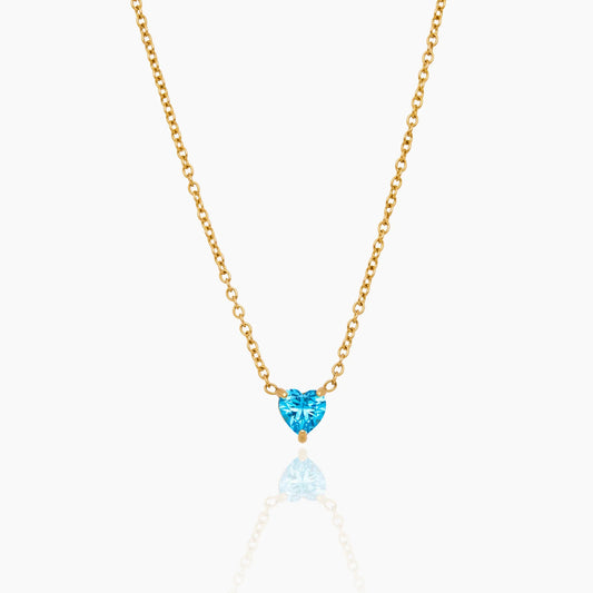 Petite Heart Birthstone Necklace