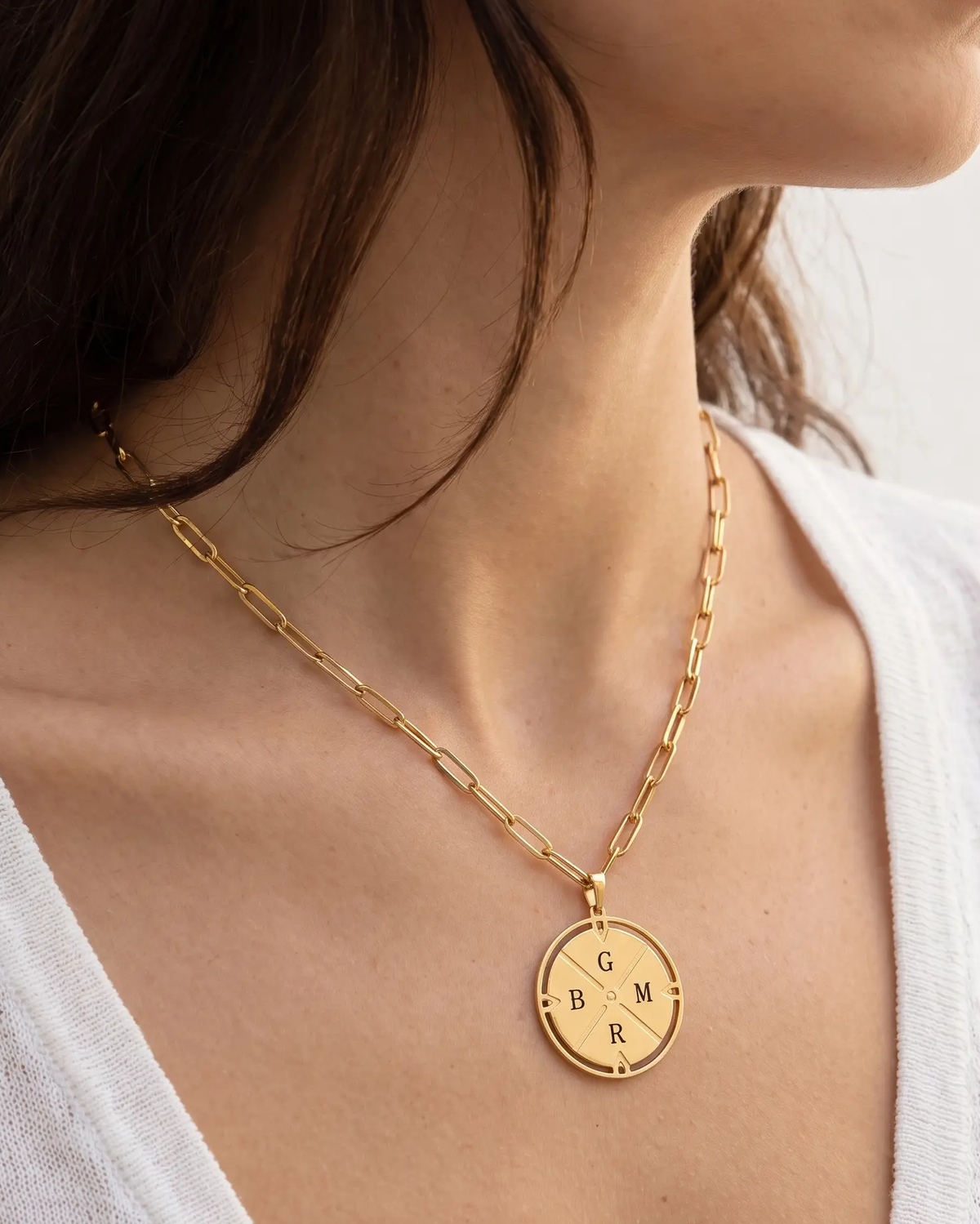 Engraved Initial North Necklace
