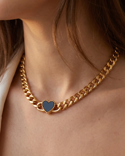 Glow Heart Curb Necklace