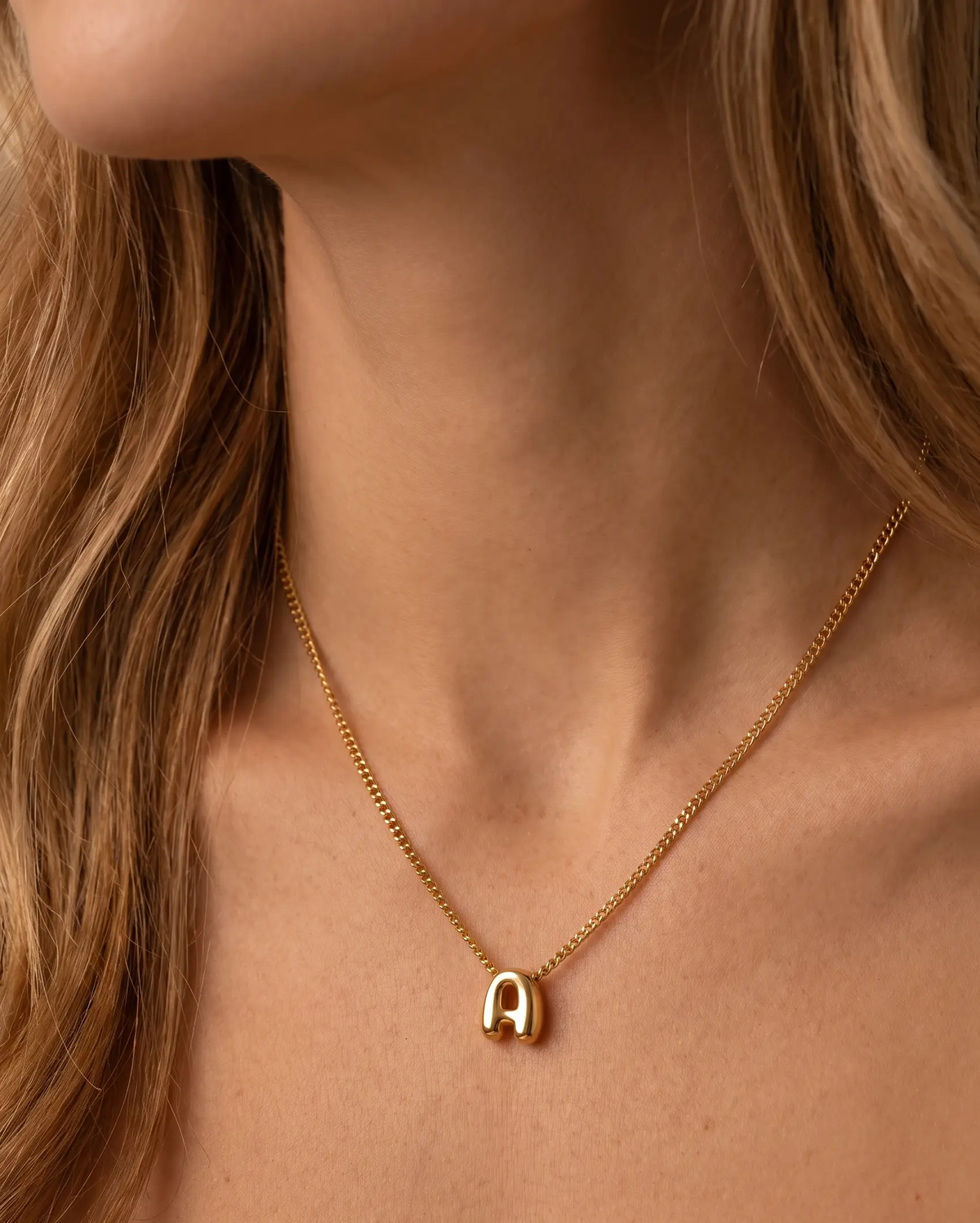 Puff Initial Charm Necklace