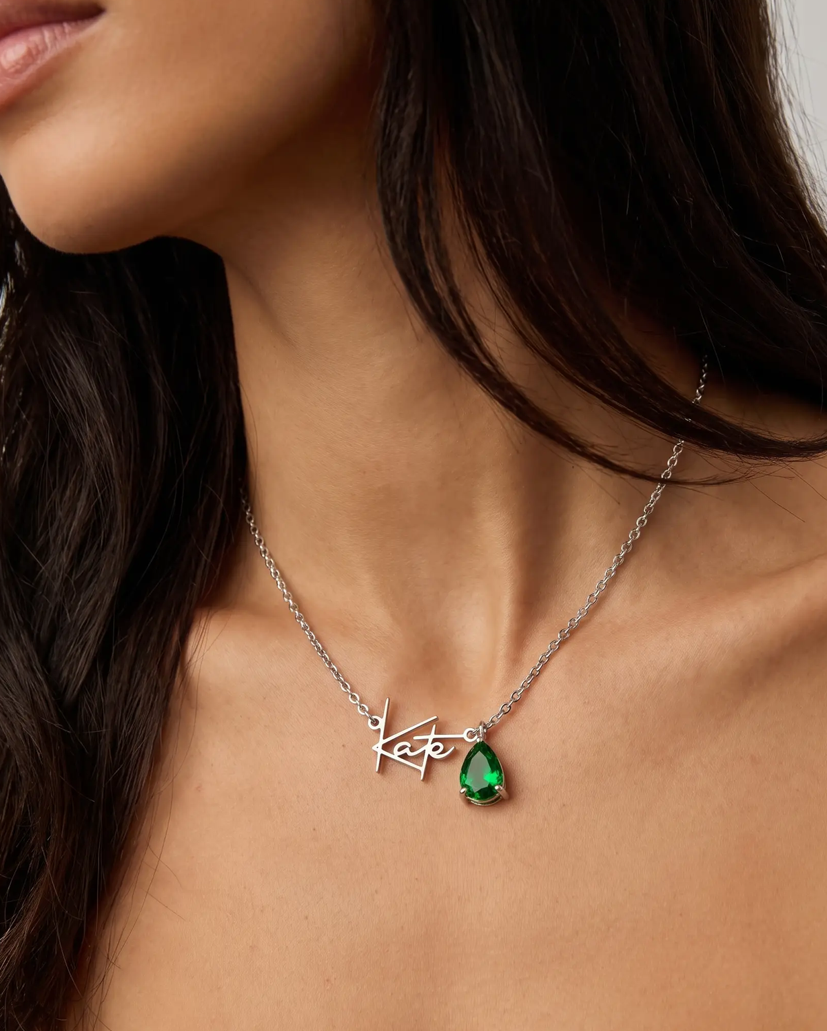 Script Name and Birthstone Necklace