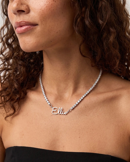 Script Name Tennis Necklace