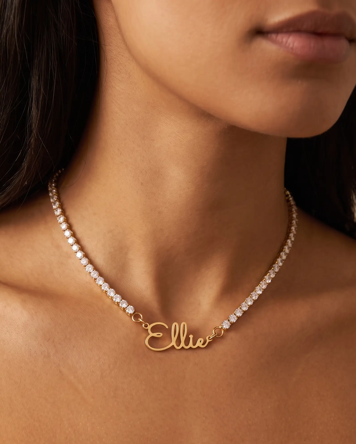 Script Name Tennis Necklace