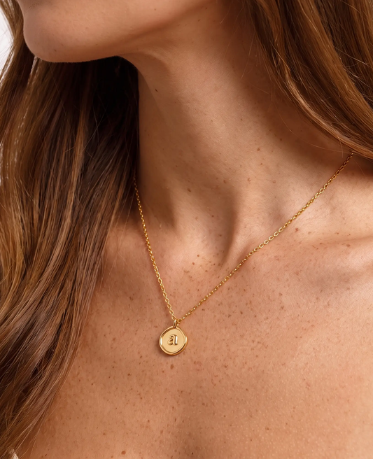 Stamped Initial Necklace