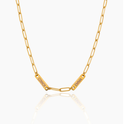 Paperclip Family Name Necklace
