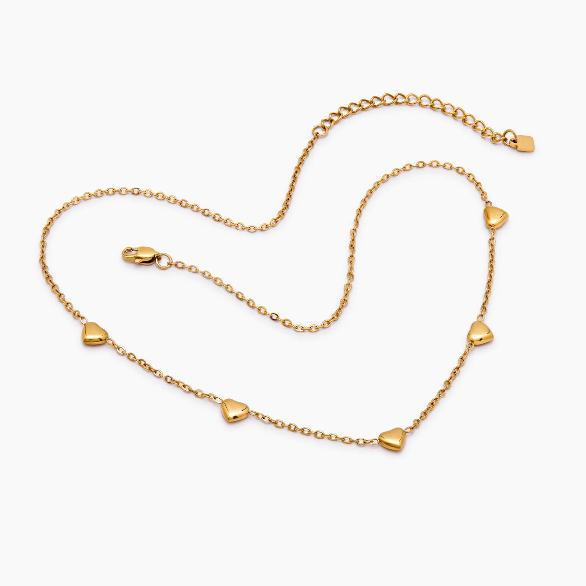 Puff Heart Station Necklace
