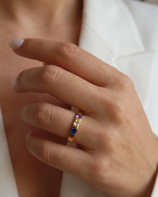 Princess Cut Birthstone Ring